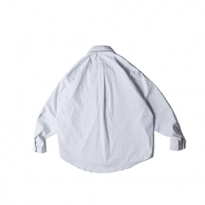 Unisex Oversize-checkered Shirt with rounded hem and appliquéd chest pockets Mune Fashion