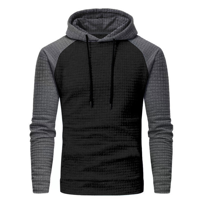 Men's quilted hoodie with raglan sleeves and waffle texture Mune Fashion