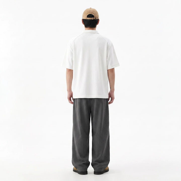 Men's Oversize Half-Zip Polo with Technical Jersey and Extended Back Hem Mune Fashion