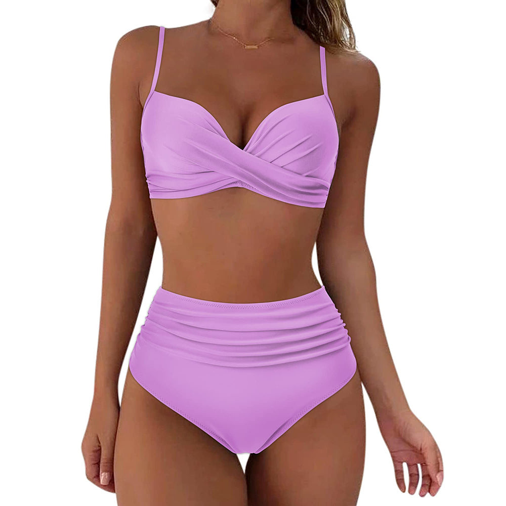 Women's High-Waisted Bikini Set with Ruffles Mune Fashion