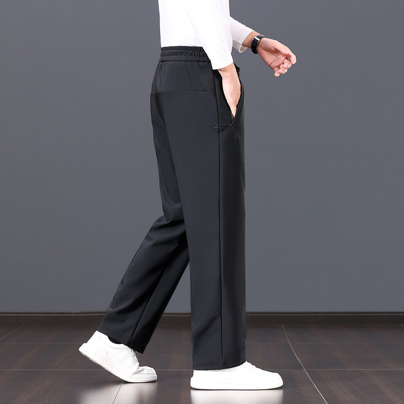 Men's joggers with elastic comfort waistband, zippered pockets, and straight cut Mune Fashion