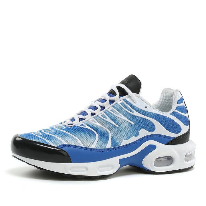 Men's Cushioned Sports Sneakers with Visible Air Chamber and Breathable Gradient Knit Mune Fashion