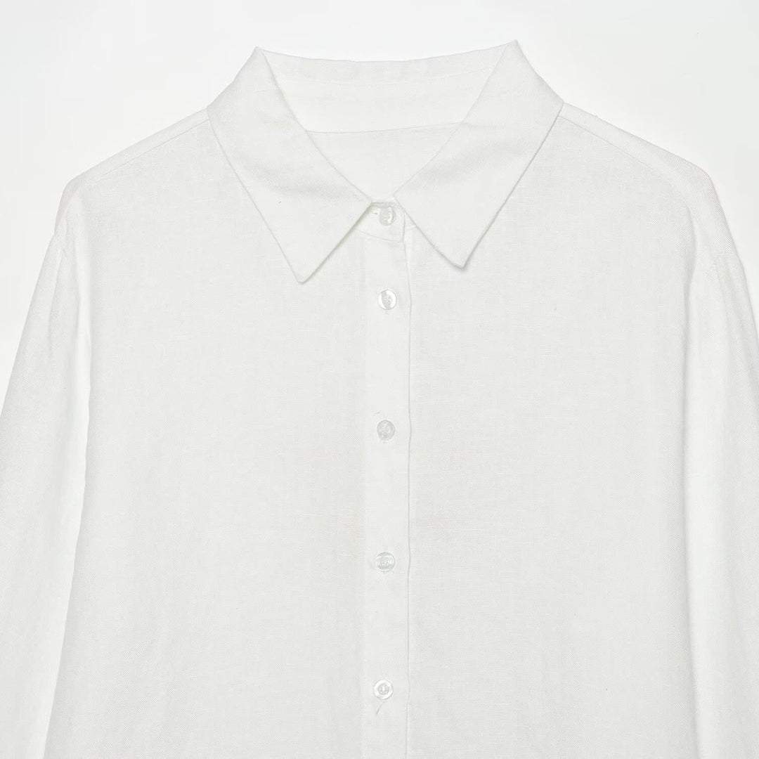 Women’s oversized shirt blouse made of poplin with extended cuffs Mune Fashion