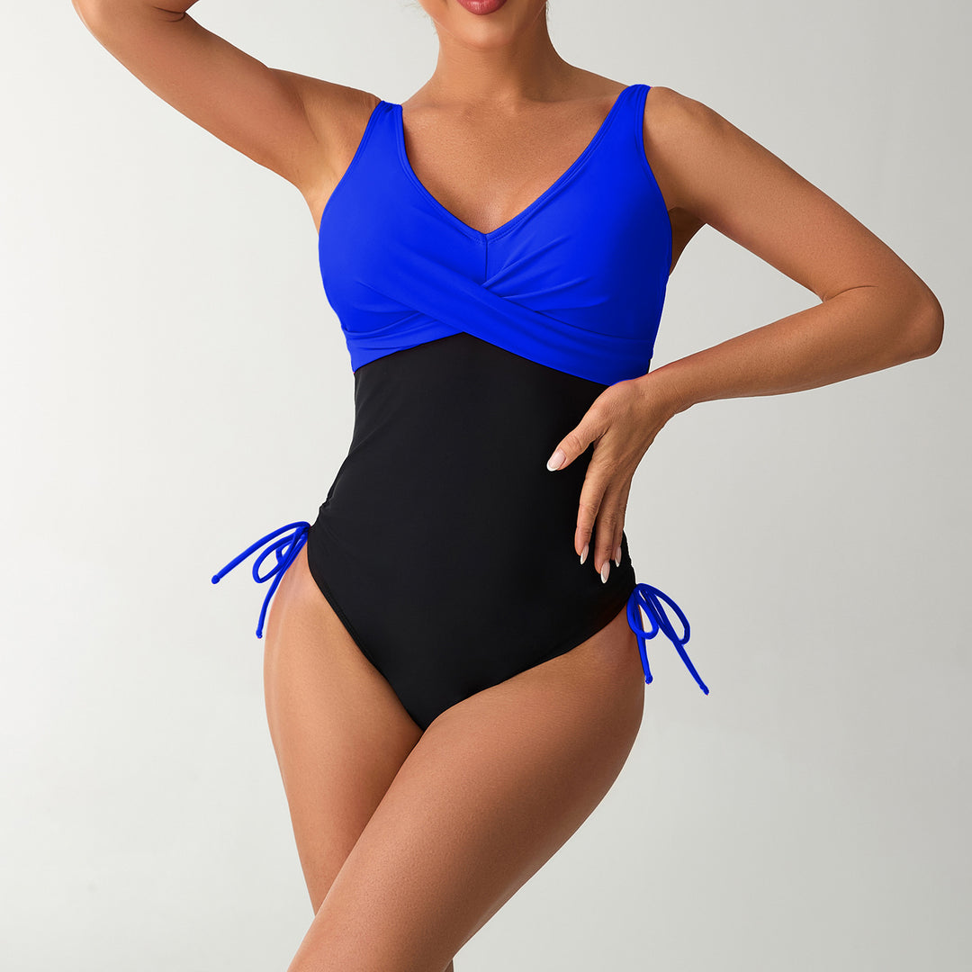 Women's One-Piece Swimsuit with Sophisticated Wrap Design Mune Fashion