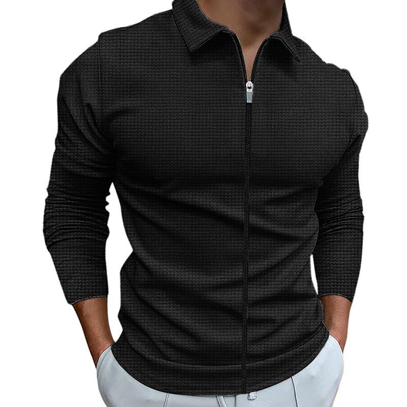 Men's tailored structured shirt jacket with turn-down collar and contrasting center zipper Mune Fashion