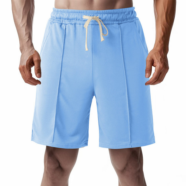 Men's knee-length relaxed Bermuda shorts with flat crease, elastic drawstring waistband and side pockets Mune Fashion