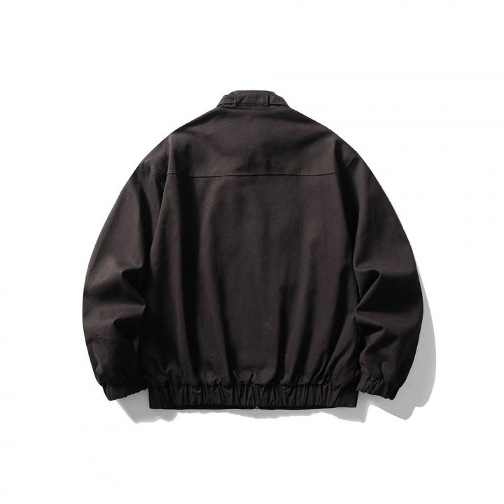 Men's short blazer in a minimalist worker look made of heavy canvas with stand-up collar Mune Fashion