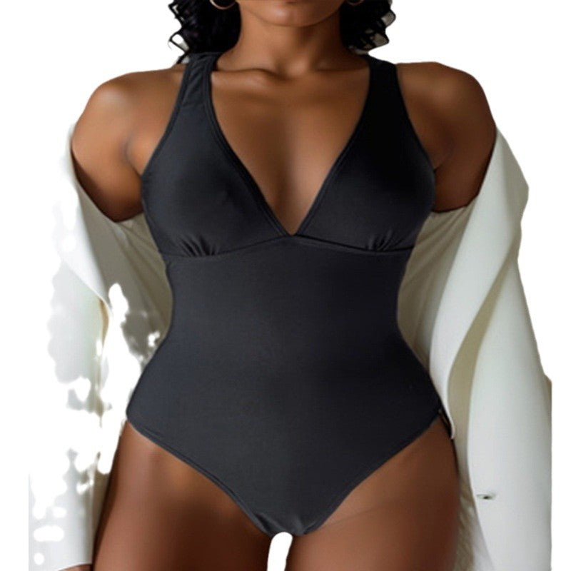Women's Elegant V-Neck One-Piece Mune Fashion