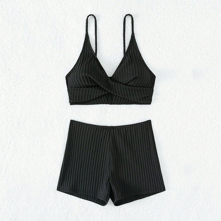 Women High-Quality Two-Piece Bikini Set with Wave Pattern Mune Fashion