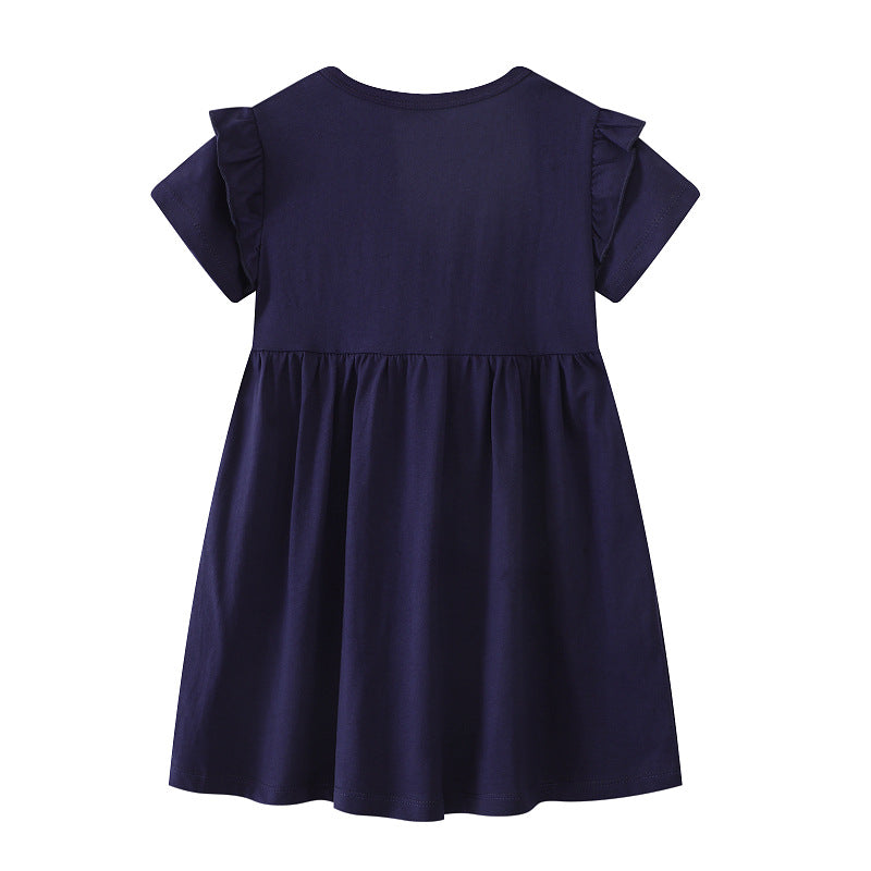 Girl's T-shirt dress with glittering unicorn motif Mune Fashion