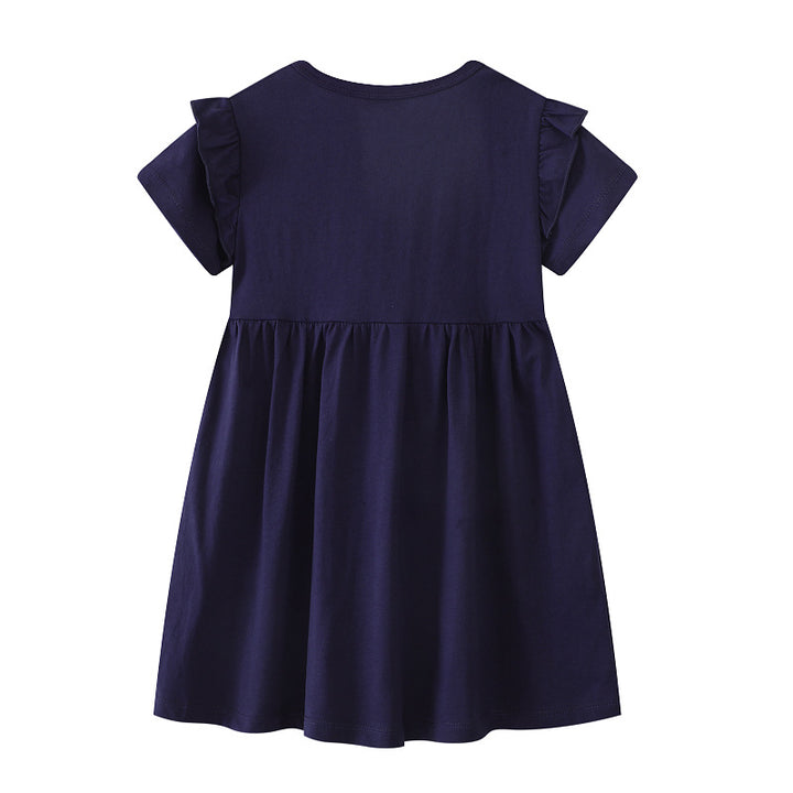 Girl's T-shirt dress with glittering unicorn motif Mune Fashion