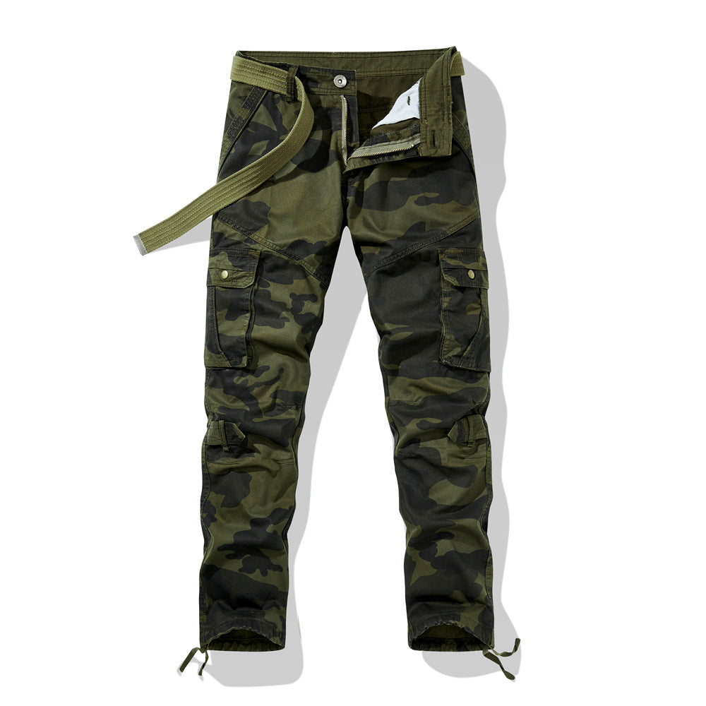 Men's cargo pants in military style with reinforced knees, multifunctional pockets & drawstring waistband Mune Fashion