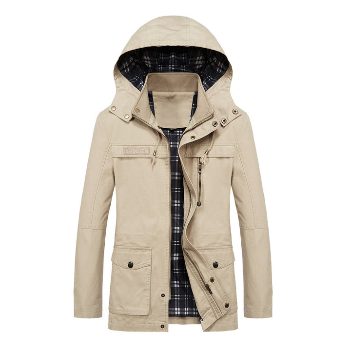 Men's Urban Canvas Parka with Checked Lining and Utility Pockets Mune Fashion