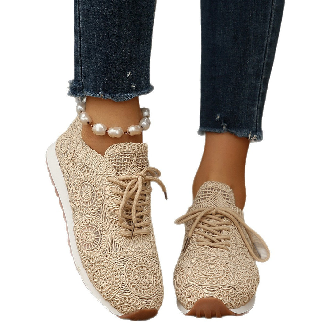 Women's knitted slip-on platform sneakers with breathable upper material and padded comfort insole Mune Fashion