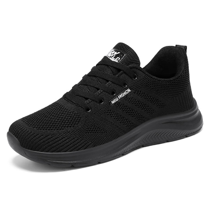 Women nan breathable knit comfort sneakers with padded heel area and flexible lightweight sole Mune Fashion