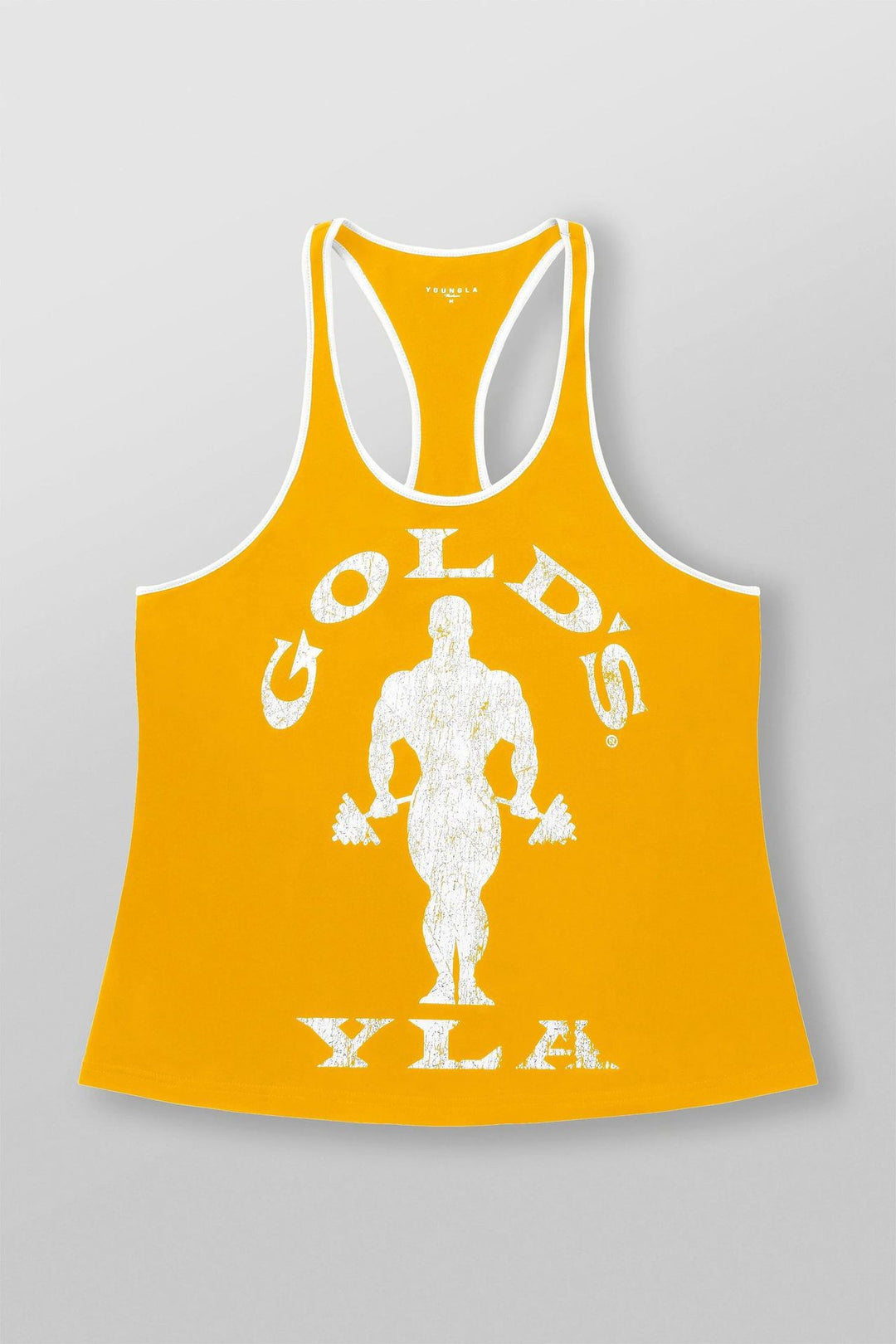 Men's nan athletic Stringer tank top backless cut with contrast piping and strength sports motif Mune Fashion