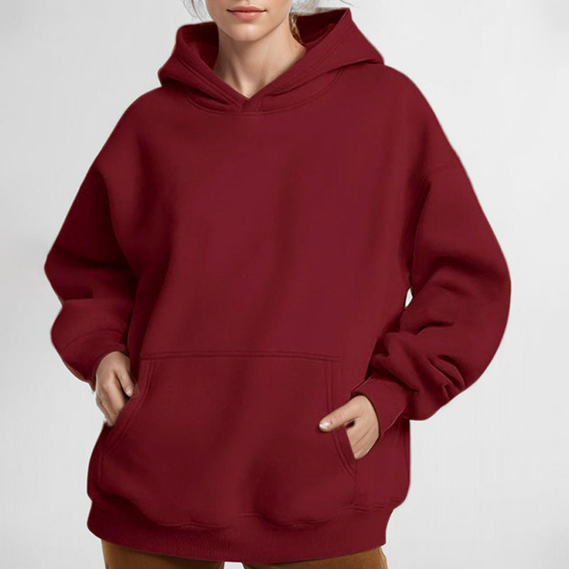 Women's oversized hoodie with balloon sleeves, prominent kangaroo pocket and softly brushed inner side Mune Fashion