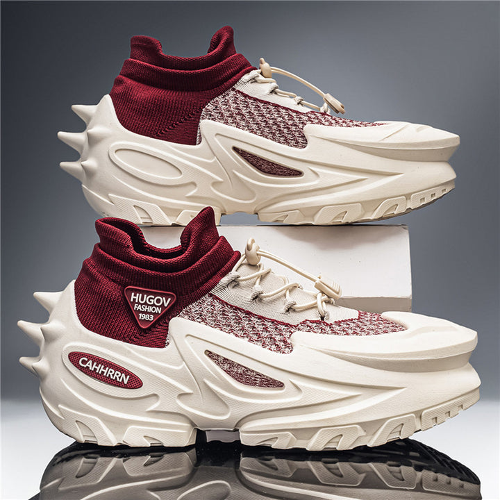 Unisex futuristic chunky sneaker with knitted shaft, sculpted EVA sole and quick lacing Mune Fashion