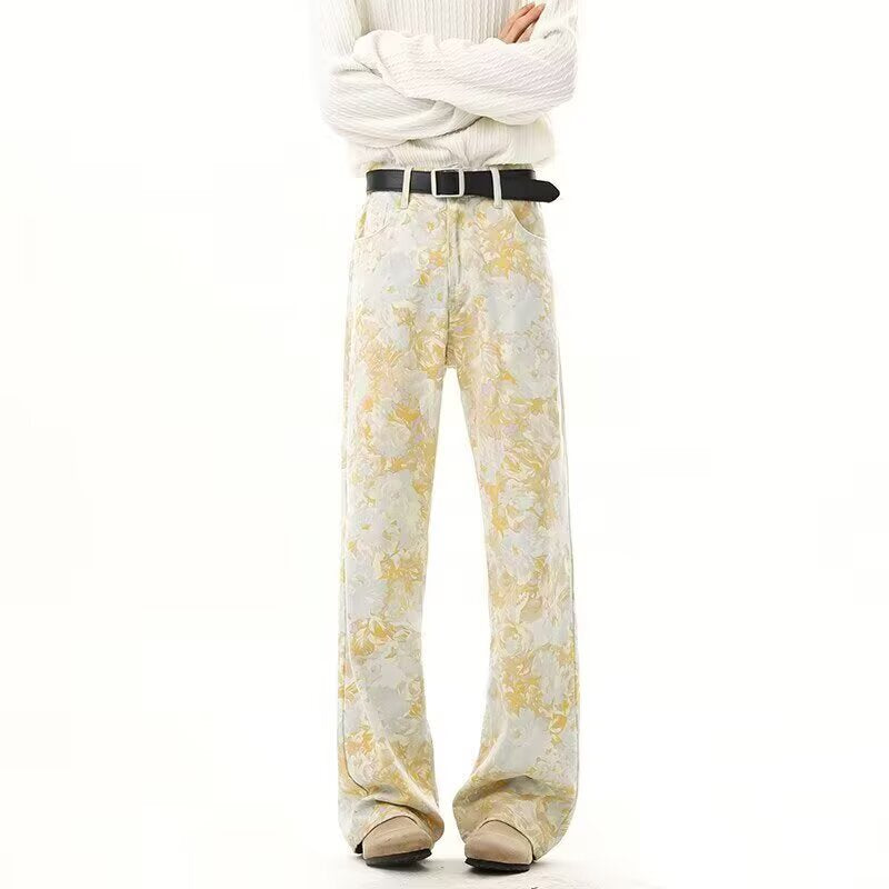 Women's Elegant and Comfortable Floral Print Wide-Leg Pants Mune Fashion