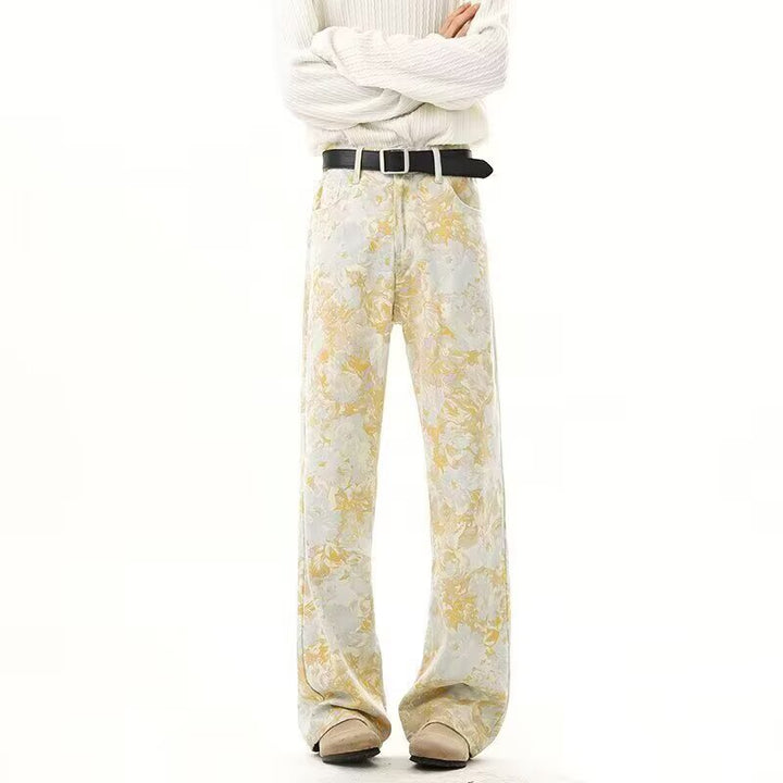 Women's Elegant and Comfortable Floral Print Wide-Leg Pants Mune Fashion