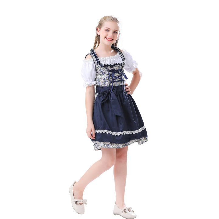 Ladies traditional Dirndl dress for girls with lace-up corset puff sleeves and lace apron Mune Fashion