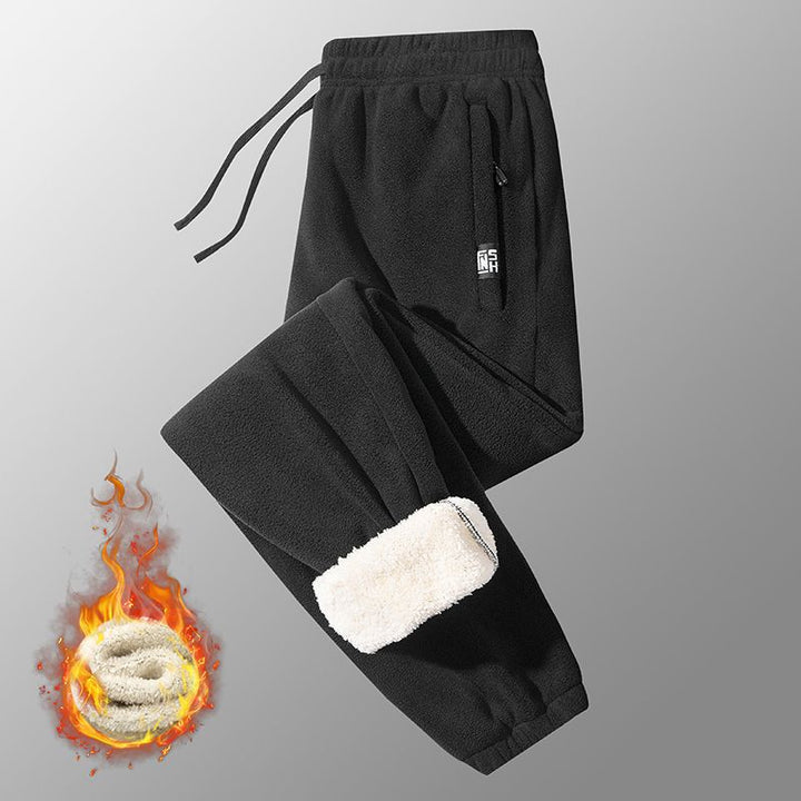 Men's warming microfleece pants with full sherpa lining, elastic comfort waistband, and zippered pockets Mune Fashion