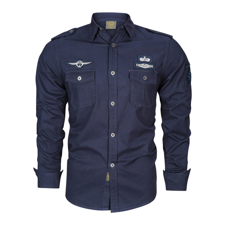 Men's Fashion Long Sleeve Shirt with Practical Chest Pockets Mune Fashion