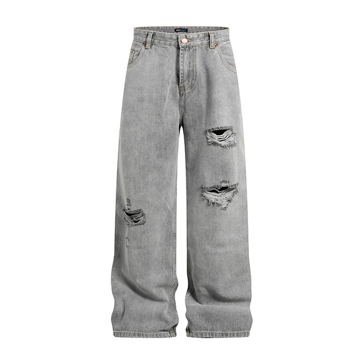 Women's wide high-waisted jeans in palazzo cut with destroyed details Mune Fashion