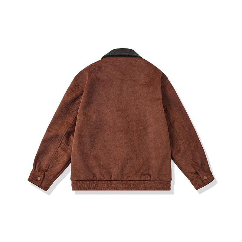 Men's short-cut fleece jacket with cord collar and safety chest pocket Mune Fashion