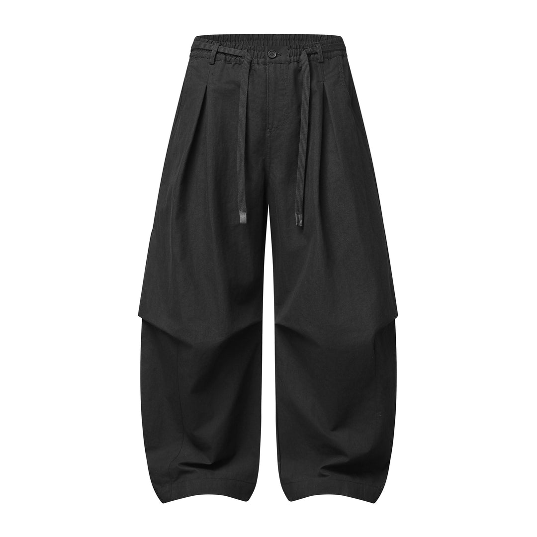 Women's wide culotte trousers with high waist, pleats and drawstring Mune Fashion