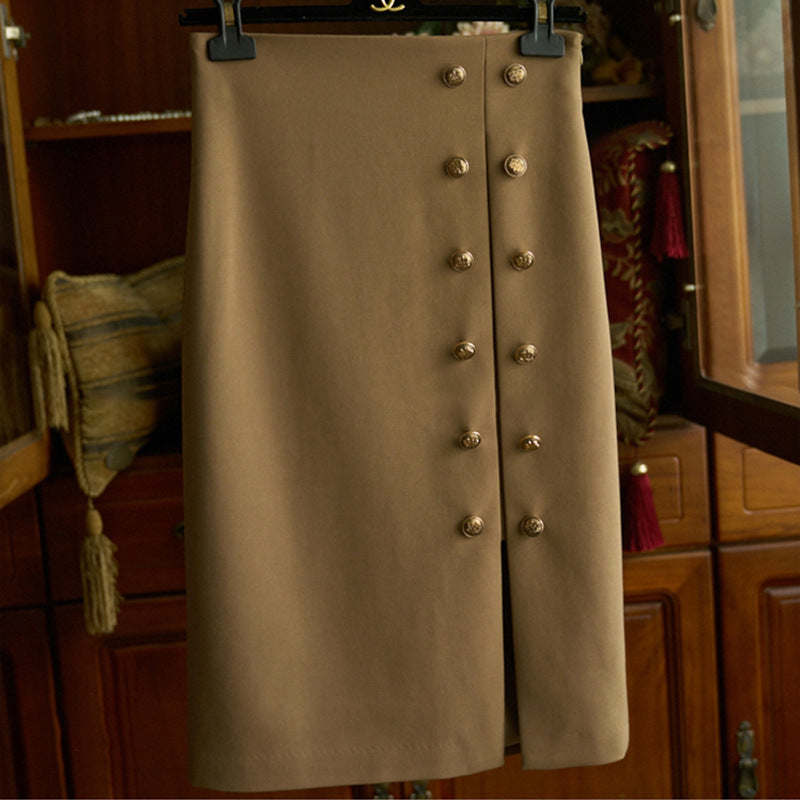Women Elegant Pencil Skirt with Button Details Mune Fashion 1789268812