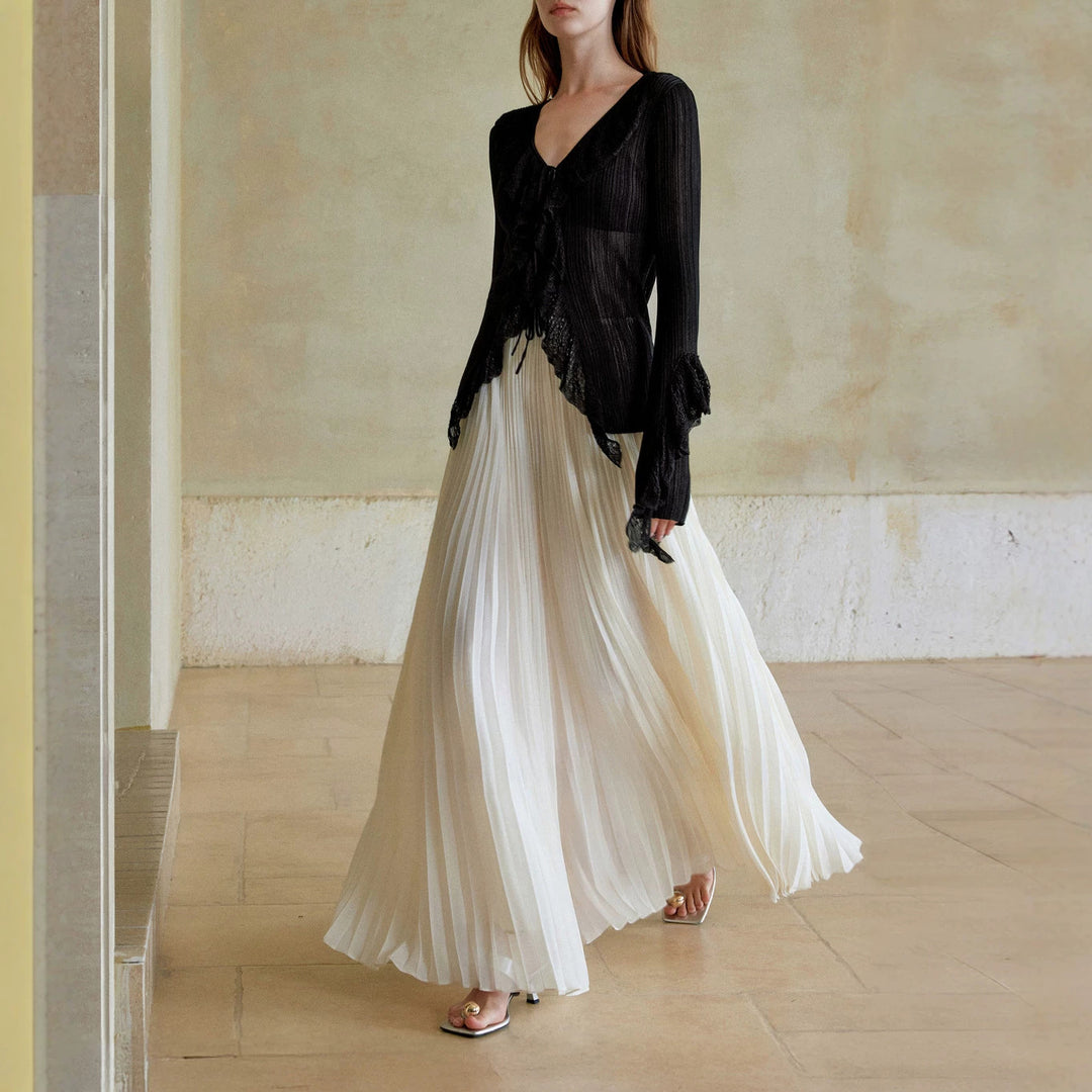 Women's Pleated Maxi Skirt Mune Fashion