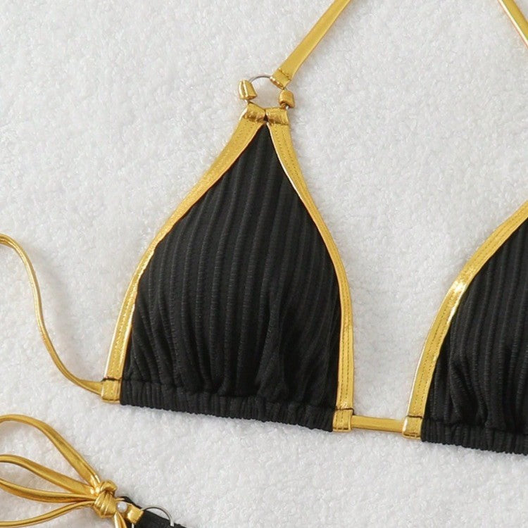 Women’s bikini set with glossy accents and adjustable ties Mune Fashion
