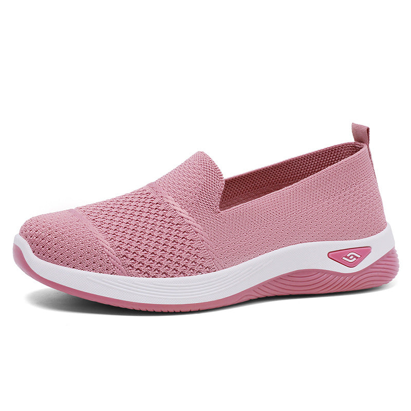 Ladies' elegant knit slippers with reinforced toe cap, flexible cushioning platform, and pull tab Mune Fashion