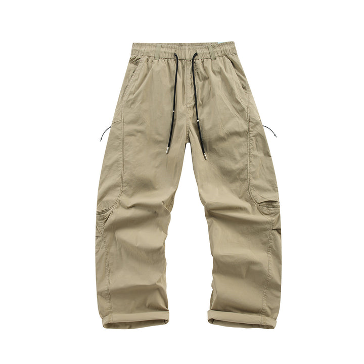Men's Travel Cargo Pants with Elastic Waistband, Drawstring, and Ventilation Panels Mune Fashion