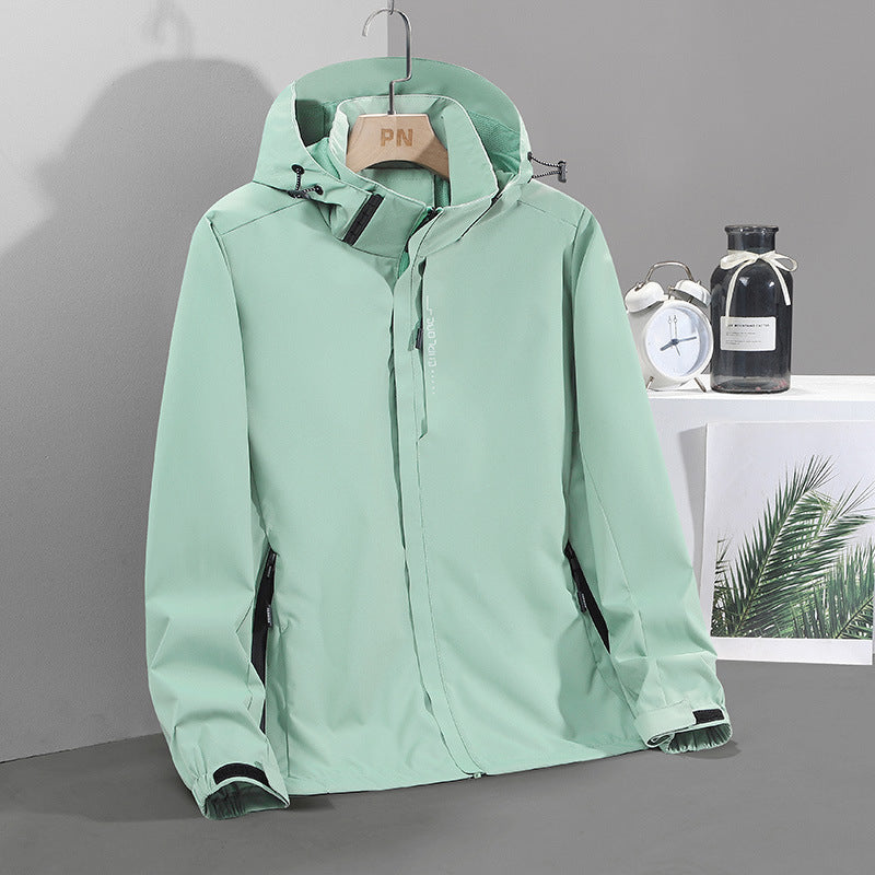 Men's Lightweight Softshell Hooded Jacket with Concealed Zipper and Windproof Membrane Mune Fashion
