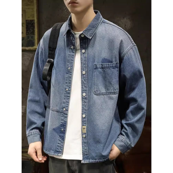 Men's Denim Shirt Jacket with Modern Details Mune Fashion