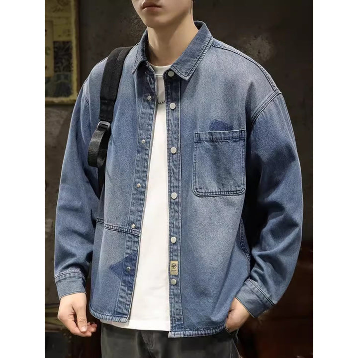 Men's Denim Shirt Jacket with Modern Details Mune Fashion
