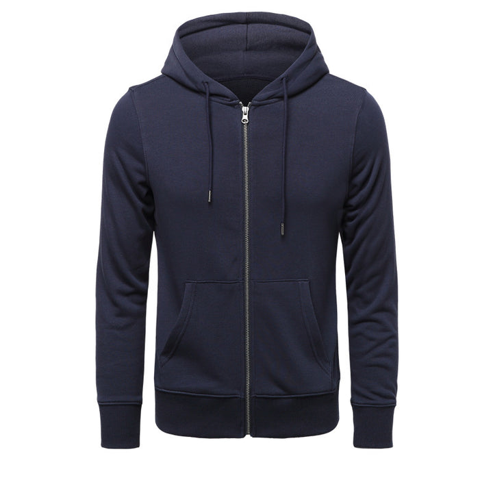 Men's narrow-cut zip hoodie with metal zipper, double-layer hood and kangaroo pocket Mune Fashion