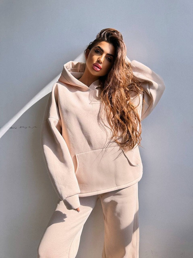 Ladies Cool Oversized Hoodie and Wide Leisure Pants Mune