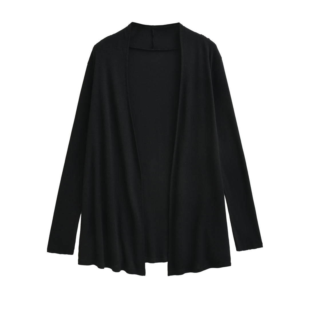Women Open Flowing Jersey Cardigan with Waterfall Edge Mune Fashion