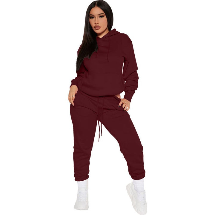 Women's two-piece lounge set with hoodie and high-waist jogging pants made of soft French Terry Mune Fashion