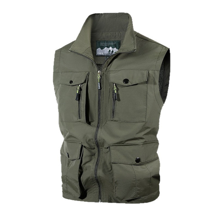 Men's multifunctional outdoor vest with multiple pockets and stand-up collar Mune Fashion