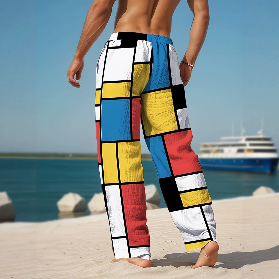 Men's Colorful Beach Pants with Graphic Pattern Mix Mune Fashion