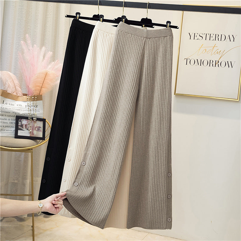 Women's Elegant and Comfortable Ribbed Knit Pants Mune Fashion