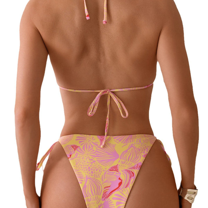 Women's triangle bikini with adjustable straps and floral pattern Mune Fashion