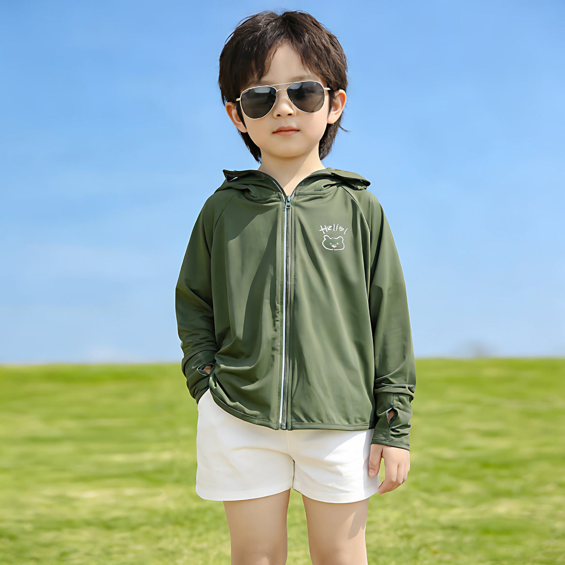 Girl Lightweight UV Protection Hoodie Mune Fashion