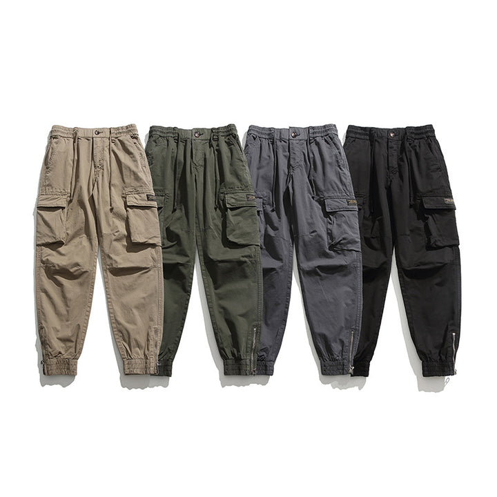Herren Cargo-Joggerhose mit elastischem Komfortbund, Kniepaneelen und Reißverschluss-Knöcheln Mune Fashion
