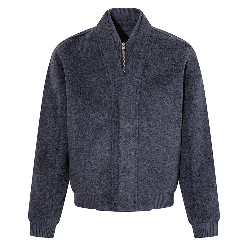 Women's short-cut bomber jacket with concealed zipper and ribbed cuffs Mune Fashion