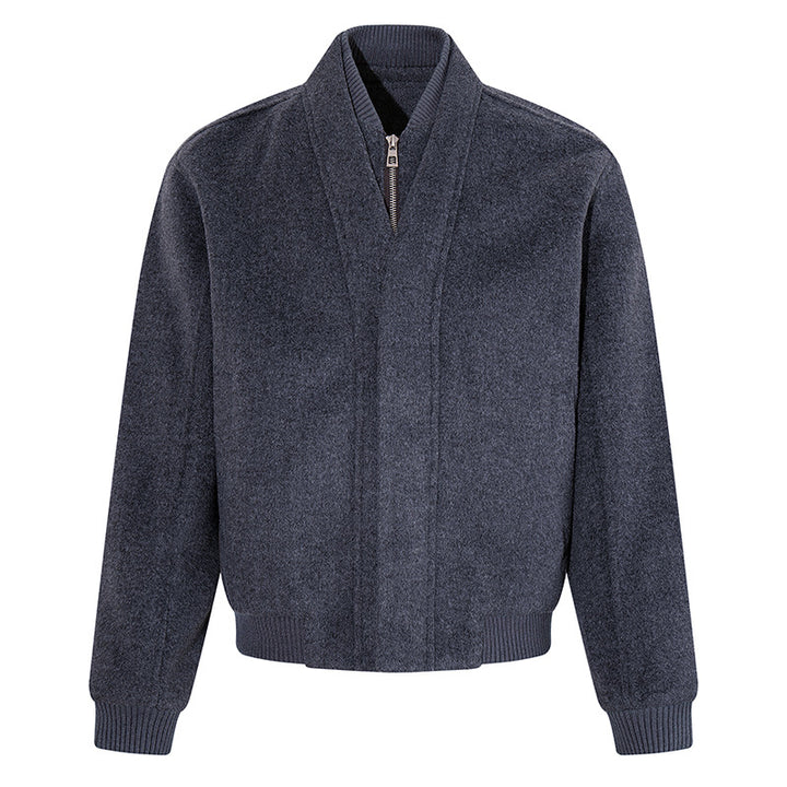 Women's short-cut bomber jacket with concealed zipper and ribbed cuffs Mune Fashion